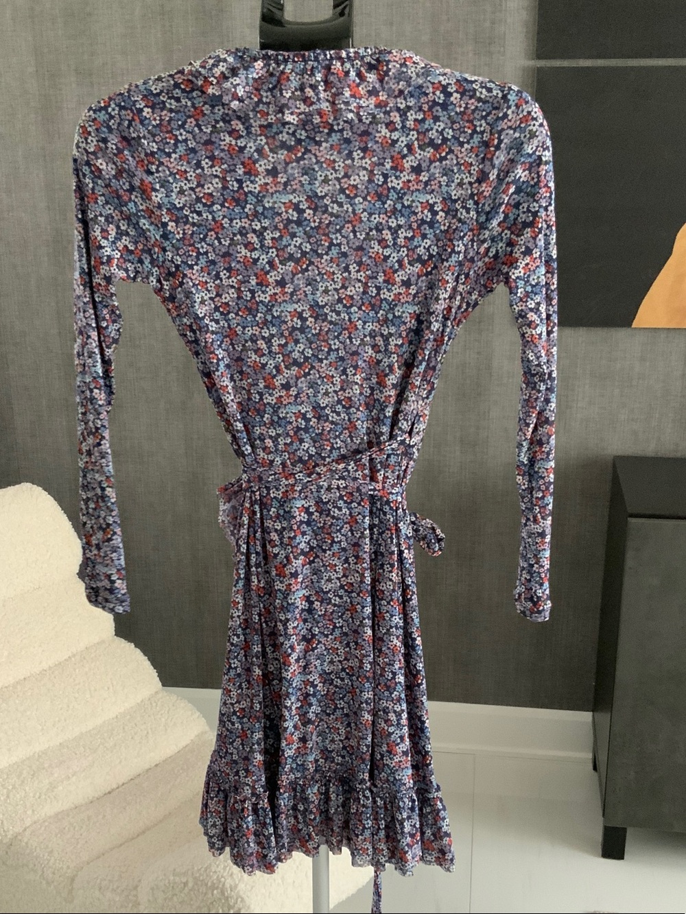 Michael Kors Navy and Pink Floral Wrap Dress XXS - Picture 3 of 5